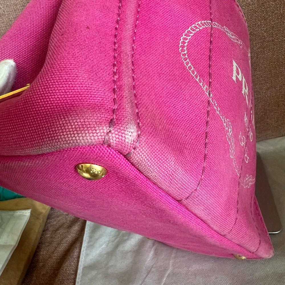 Prada Fuchsia Canapé small Canvas Tote - Picture 11 of 16